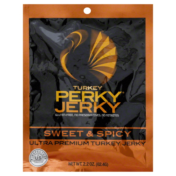 slide 1 of 1, Perky Sweet & Spicy Jerky Turkey, 2.2 oz