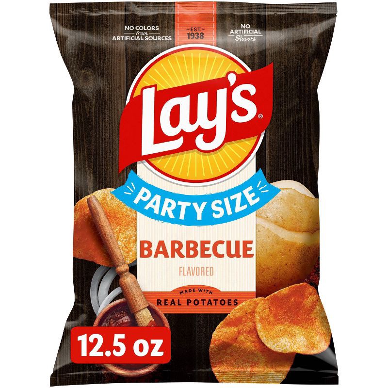 slide 1 of 7, Lay's Barbecue Flavor Party Size Potato Chips - 12.5oz, 12.5 oz