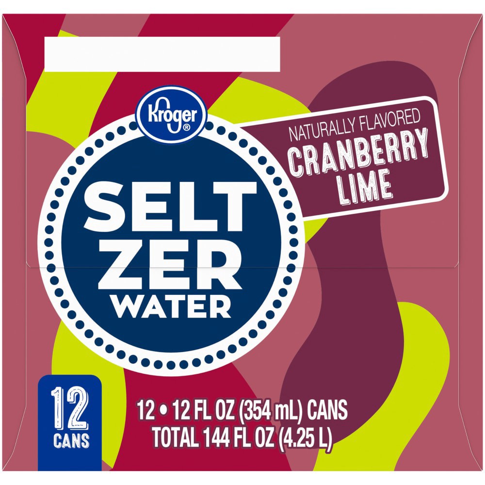 slide 2 of 3, Kroger Cranberry Lime Seltzer Water - 12 ct; 12 fl oz, 12 ct; 12 fl oz