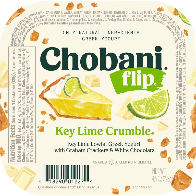 slide 2 of 10, Chobani Flip Key Lime Crumble Low Fat Greek Yogurt - 4.5oz, 4.5 oz