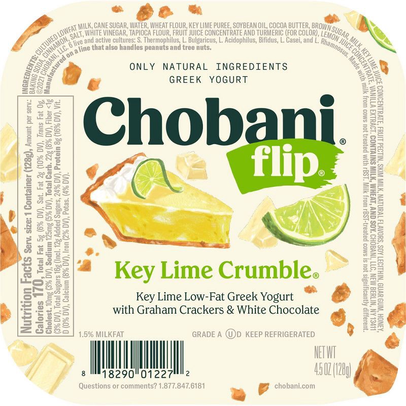 slide 1 of 10, Chobani Flip Key Lime Crumble Low Fat Greek Yogurt - 4.5oz, 4.5 oz