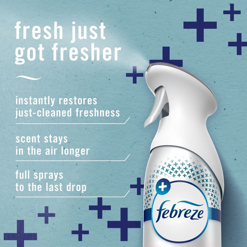 slide 4 of 10, Febreze Air Mist Odor-Fighting Air Freshener Heavy Duty Crisp Clean - 8.1oz, 8.8 oz