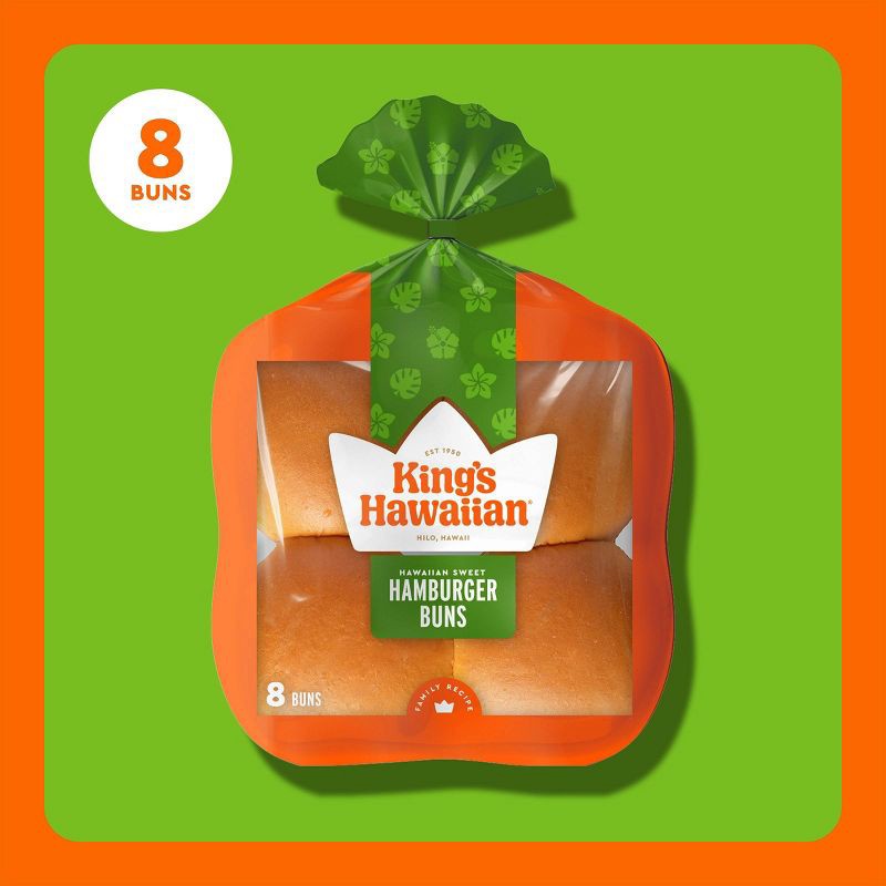 slide 3 of 6, King's Hawaiian Sweet Hamburger Buns - 12.8oz/8ct, 12.8 oz, 8 ct