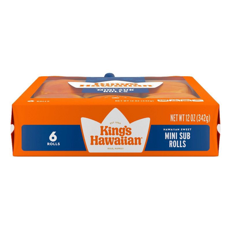 slide 3 of 4, King's Hawaiian Mini Sub Sweet Rolls - 12oz/6ct, 6 ct; 12 oz