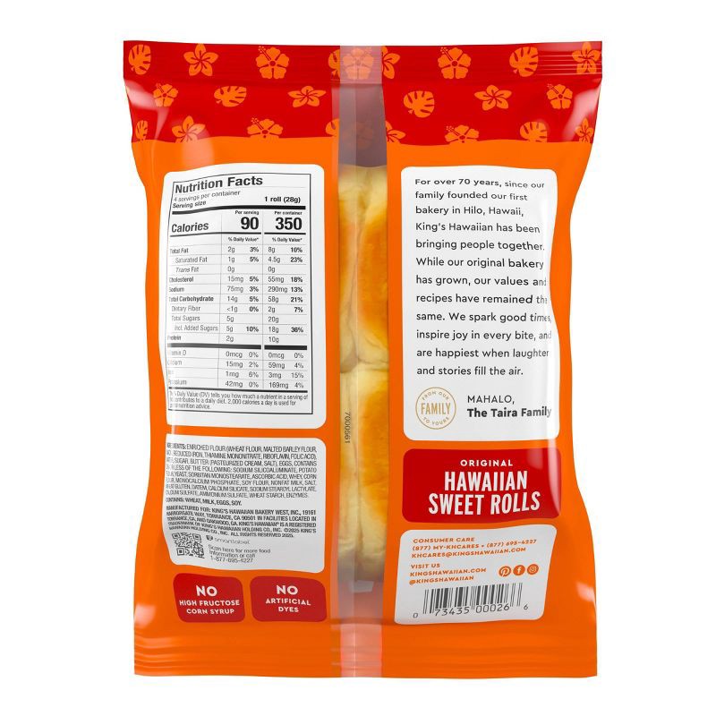 slide 8 of 8, King's Hawaiian Sweet Rolls - 4oz/4ct, 4 ct; 4 oz