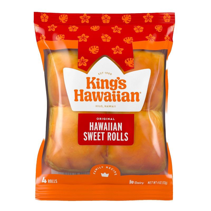 slide 1 of 8, King's Hawaiian Sweet Rolls - 4oz/4ct, 4 ct; 4 oz
