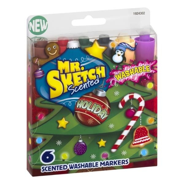 slide 1 of 1, Mr. Sketch Scented Washable Markers, 6 ct