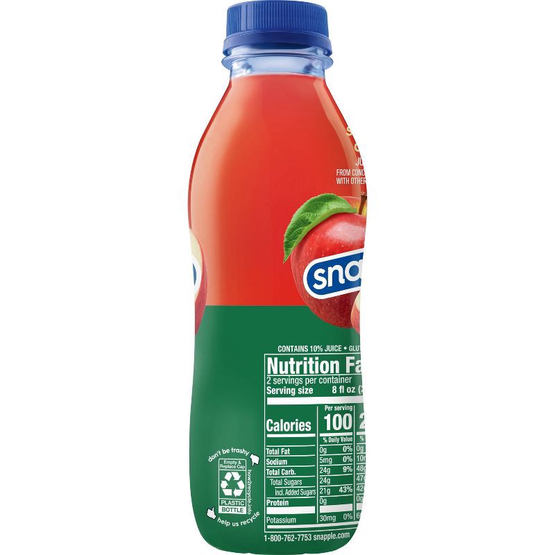 slide 6 of 8, Snapple Apple Juice Drink - 16 fl oz Bottle, 16 fl oz