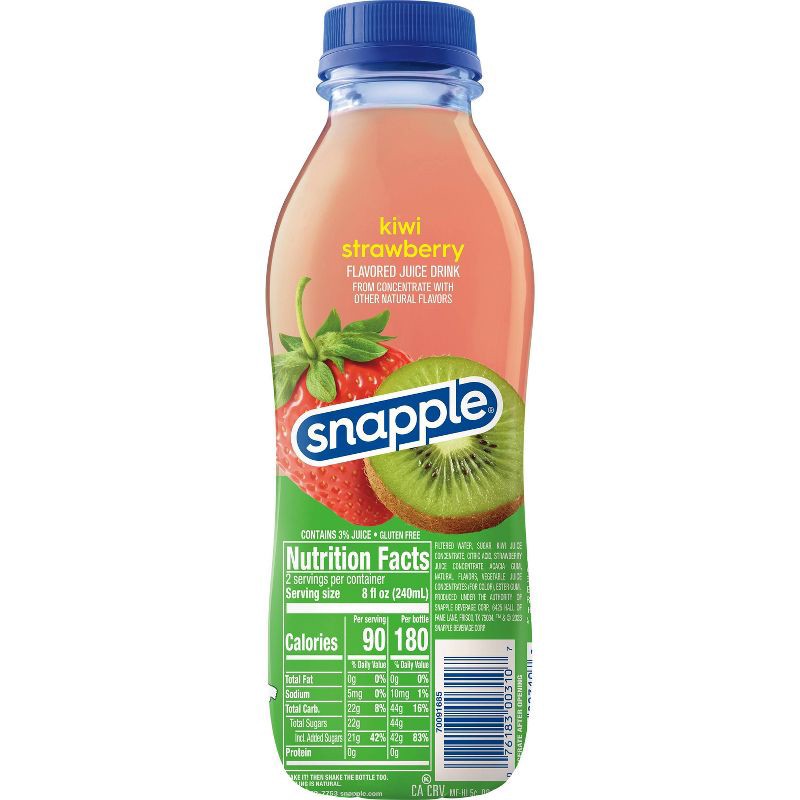 slide 7 of 7, Snapple Kiwi Strawberry Juice Drink - 16 fl oz Bottle, 16 fl oz