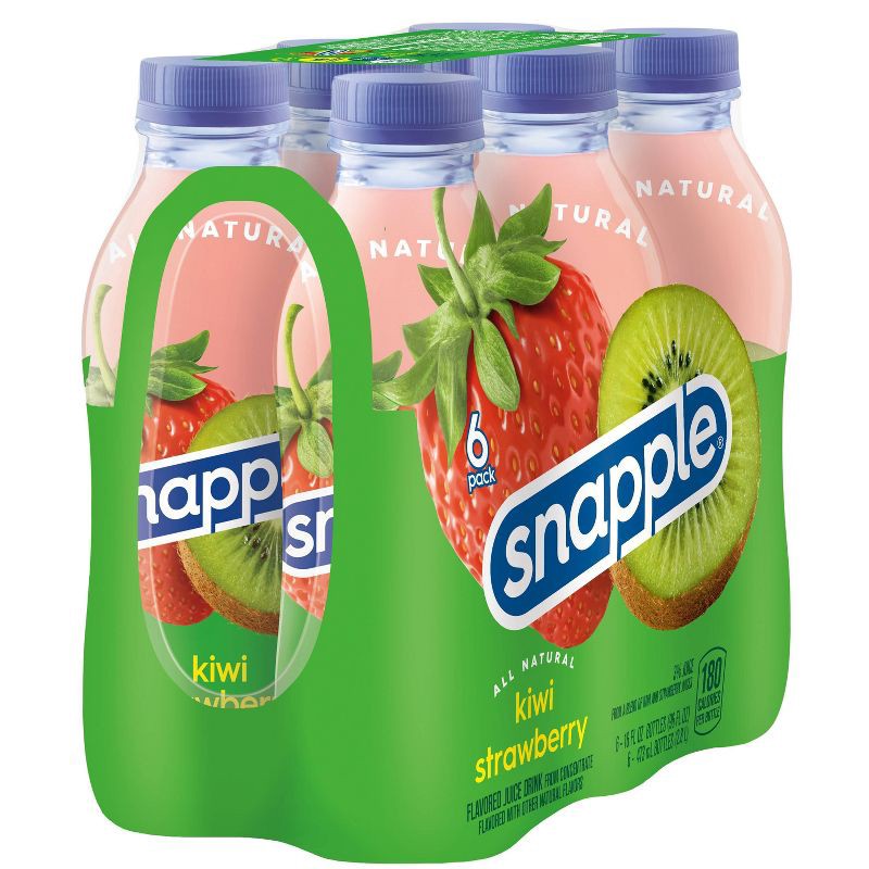 slide 6 of 10, Snapple Kiwi Strawberry Juice Drink - 6pk/16 fl oz Bottles, 6 ct; 16 fl oz