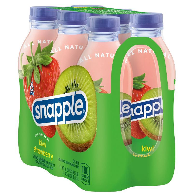 slide 7 of 10, Snapple Kiwi Strawberry Juice Drink - 6pk/16 fl oz Bottles, 6 ct; 16 fl oz