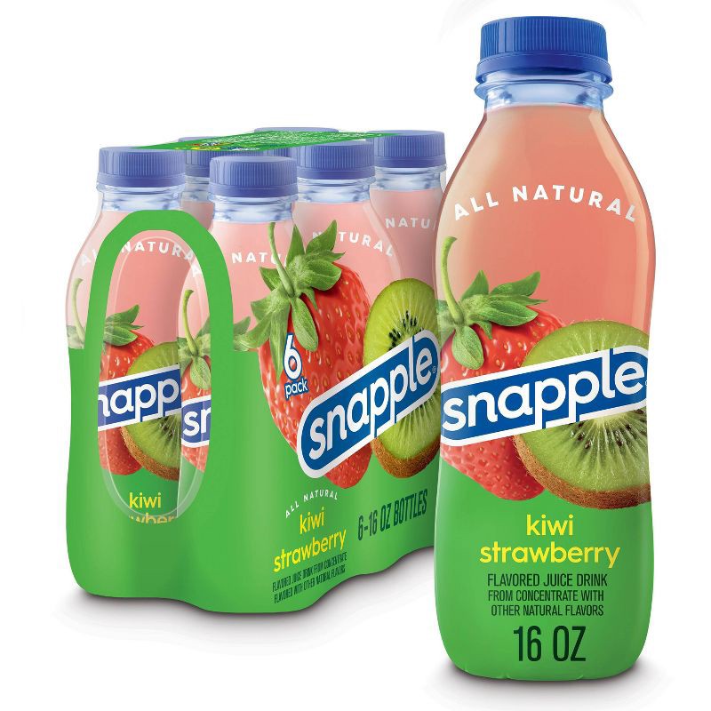 slide 1 of 10, Snapple Kiwi Strawberry Juice Drink - 6pk/16 fl oz Bottles, 6 ct; 16 fl oz