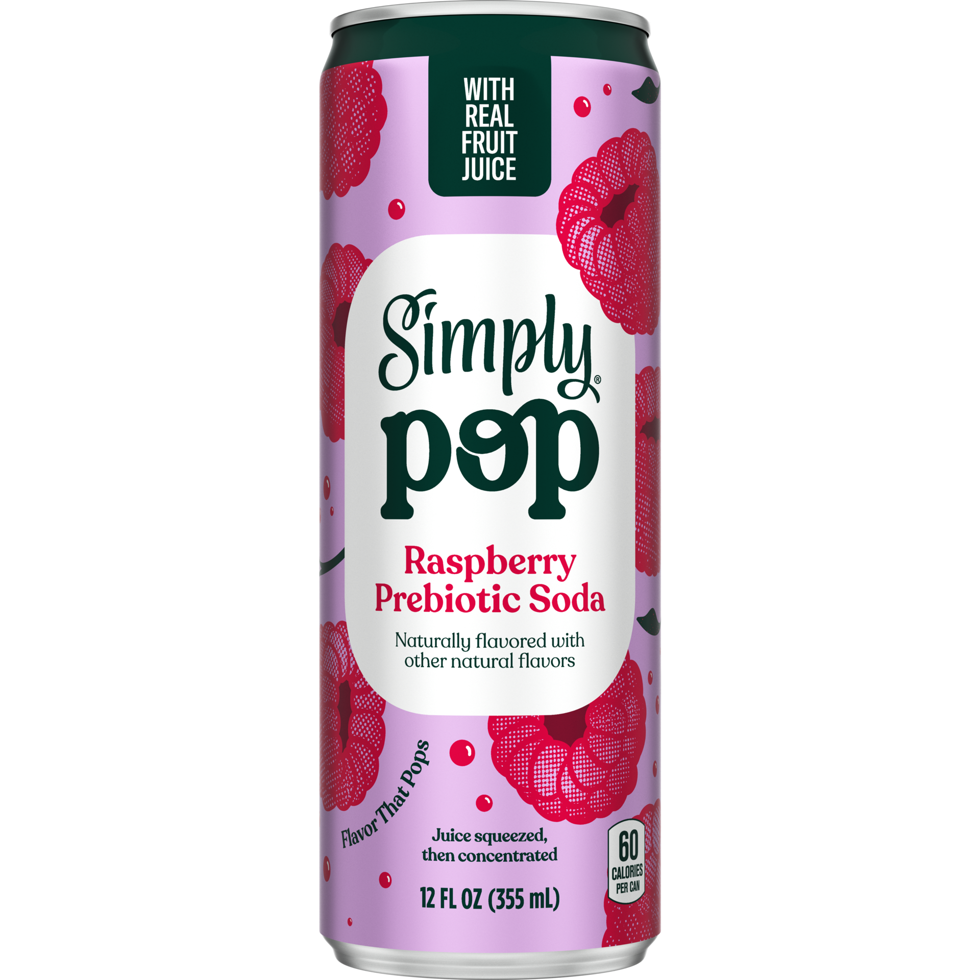 slide 1 of 5, Simply Pop Simply® Pop Prebiotic Soda Raspberry Can, 12 fl oz