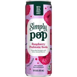 Simply Pop Simply® Pop Prebiotic Soda Raspberry Can