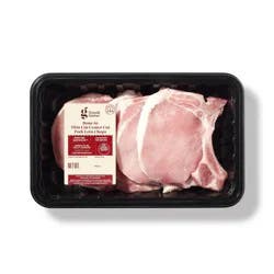 Bone-in Thin Cut Center Cut Pork Chops - 1.20-2.00 lbs - price per lb - Good & Gather™
