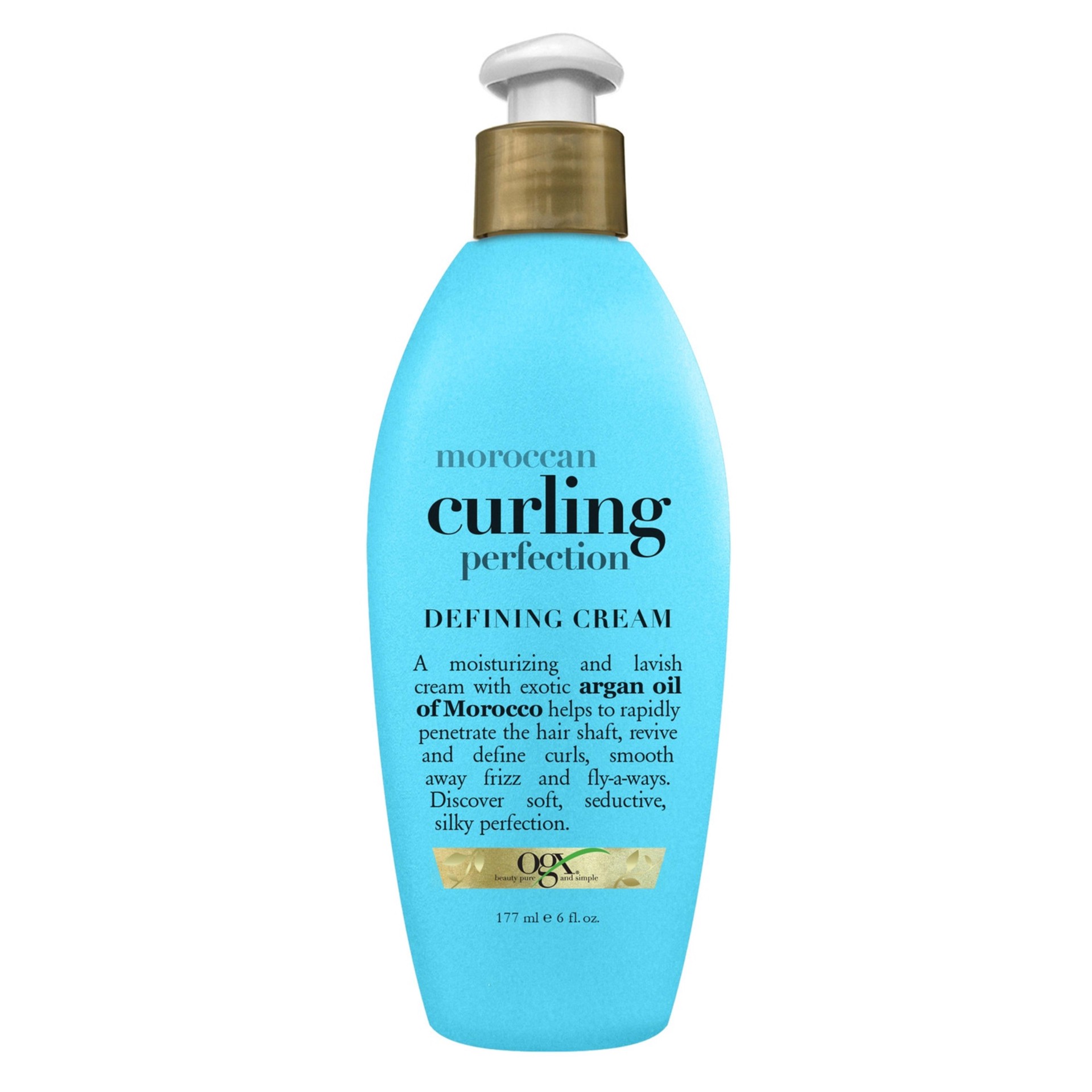 slide 1 of 9, OGX Argan Oil of Morocco Curling Perfection Curl-Defining Cream, 6 oz, 177 ml