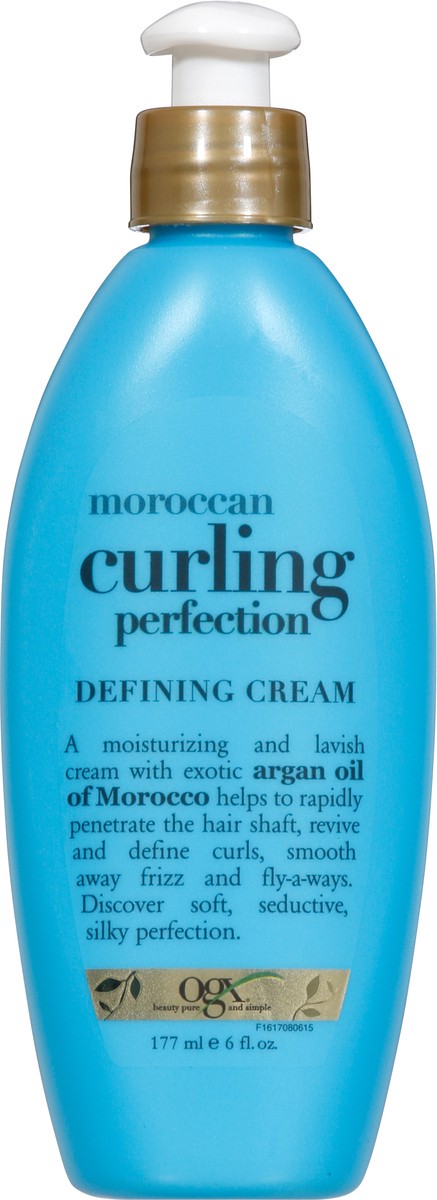 slide 4 of 9, OGX Argan Oil of Morocco Curling Perfection Curl-Defining Cream, Hair-Smoothing Anti-Frizz Cream to Define All Curl Types & Hair Textures, Paraben-Free, Sulfated-Surfactants Free, 6 Ounce, 177 ml