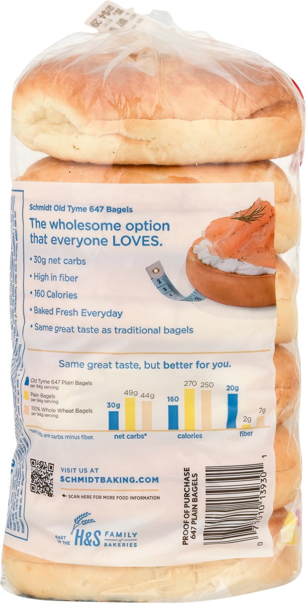 slide 2 of 13, Schmidt's Old Tyme 647 Plain Bagels 19 oz, 19 oz