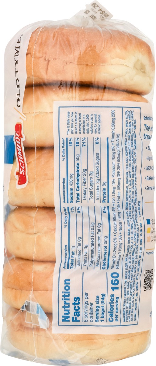 slide 9 of 13, Schmidt's Old Tyme 647 Plain Bagels 19 oz, 19 oz