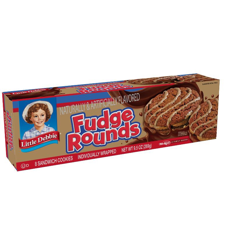 slide 1 of 4, Little Debbie Fudge Rounds - 8pk/9.5oz, 8 ct, 9.5 oz