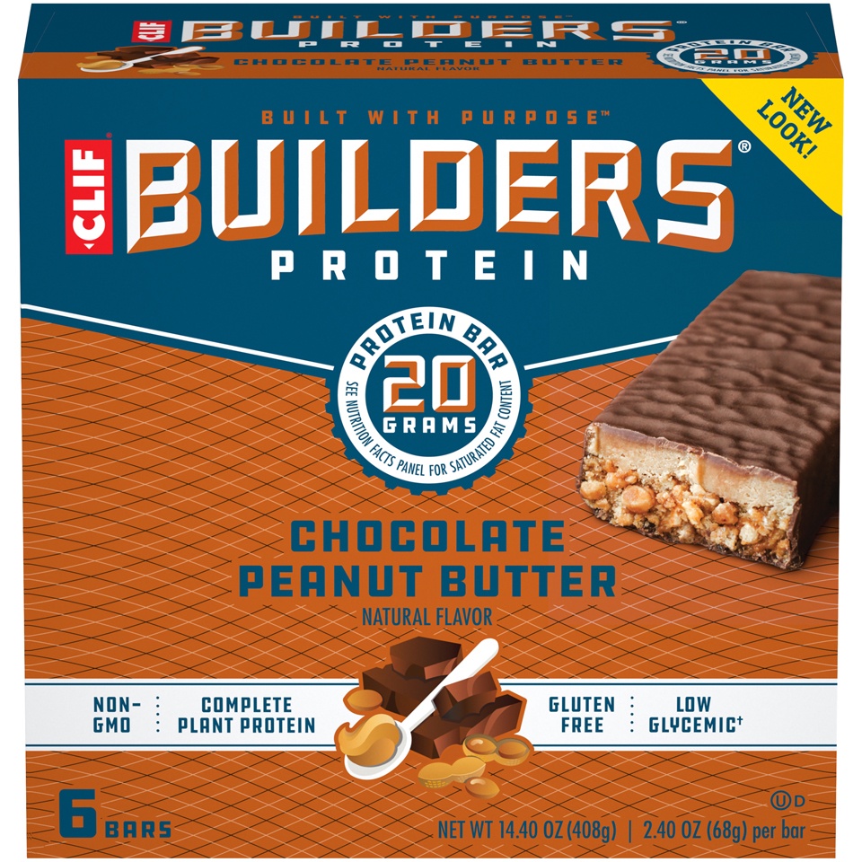 slide 3 of 15, CLIF Builder's Chocolate Peanut Butter Bars, 6 ct; 2.4 oz
