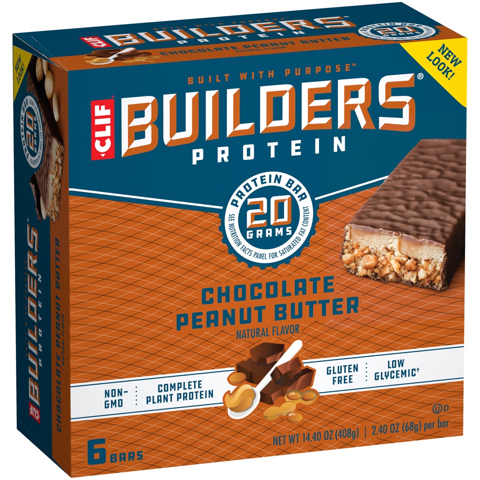 slide 4 of 15, CLIF Builder's Chocolate Peanut Butter Bars, 6 ct; 2.4 oz