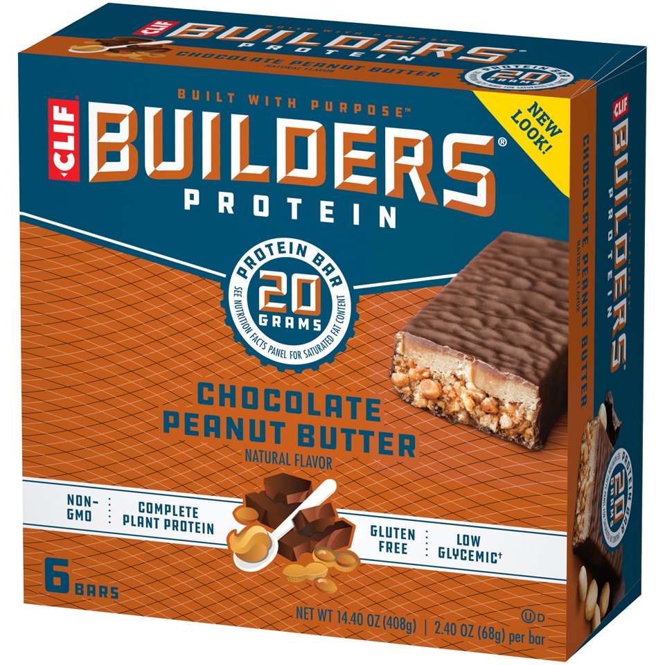 slide 5 of 15, CLIF Builder's Chocolate Peanut Butter Bars, 6 ct; 2.4 oz