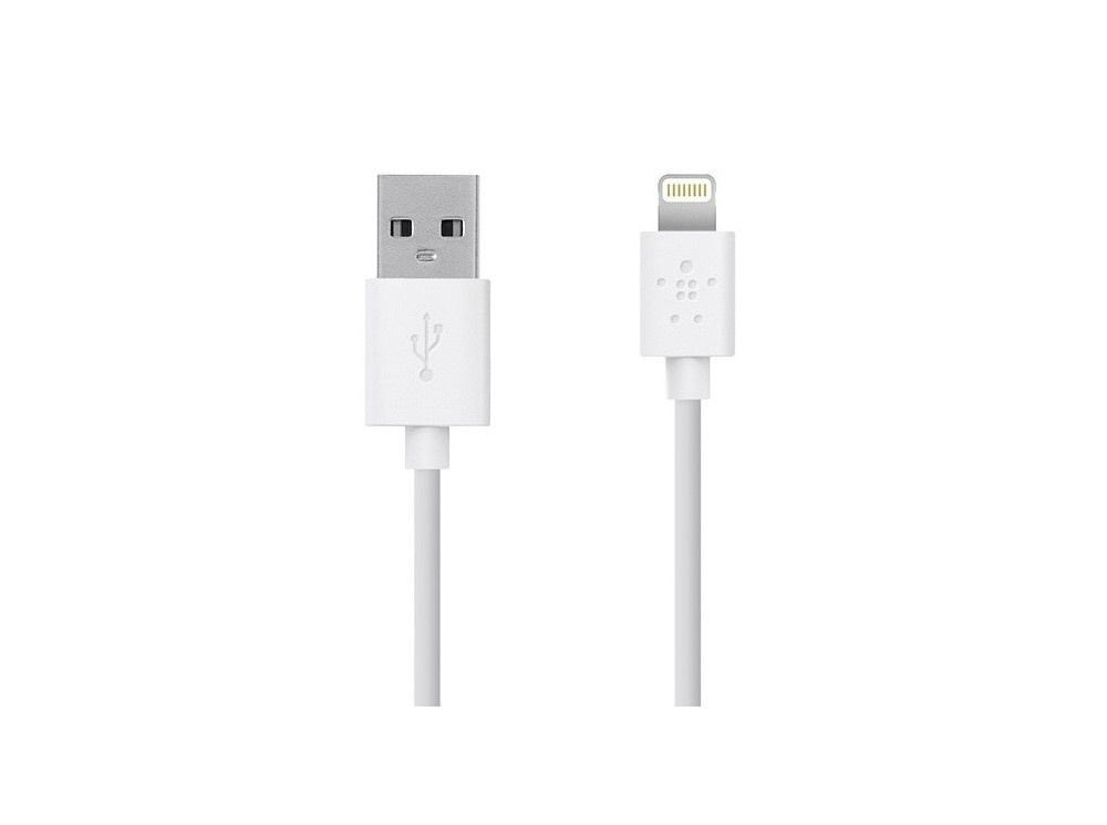 slide 5 of 5, Belkin Boost Up Home Charger With 4-Foot Lightning to USB ChargeSync Cable, White (12 Watt/2.4 Amp), 4 ft