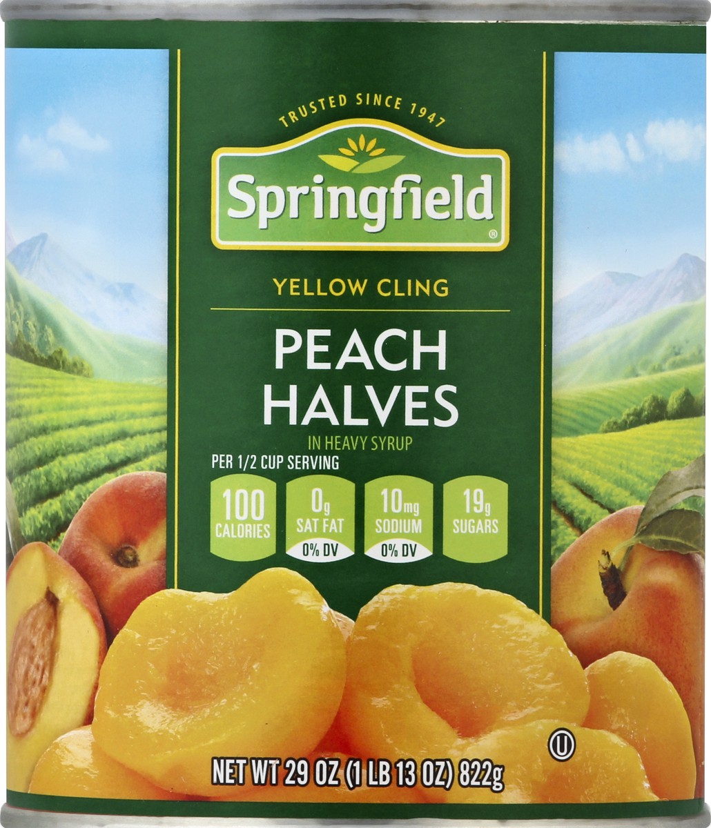 slide 5 of 6, Springfield Peach Halves In Heavy Syrup, 29 oz