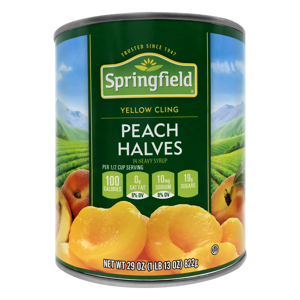 slide 1 of 6, Springfield Peach Halves In Heavy Syrup, 29 oz