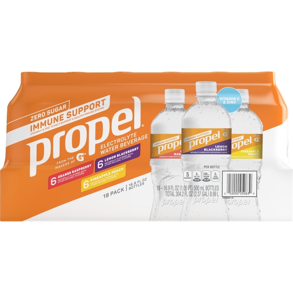 Propel Zero Sugar Electrolyte Enhanced Water Variety Pack 18 ct; 16.9
