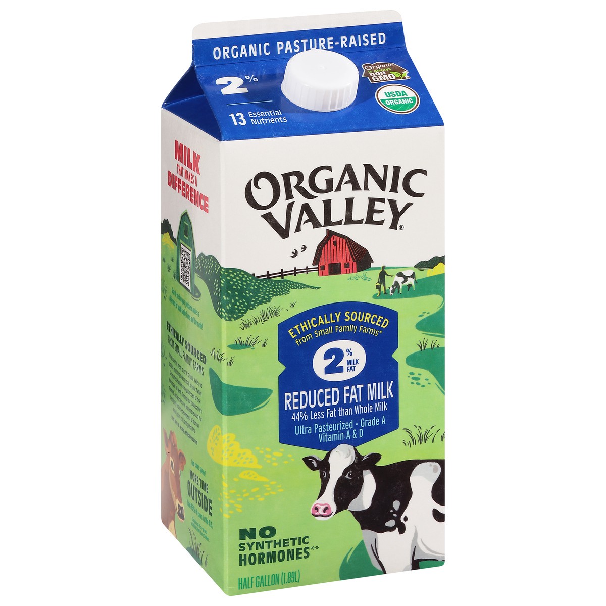 slide 3 of 11, ORGANIC VALLEY 2% (Reduced Fat) Organic Milk - Ultra Pasteurized, 64 oz, 64 oz