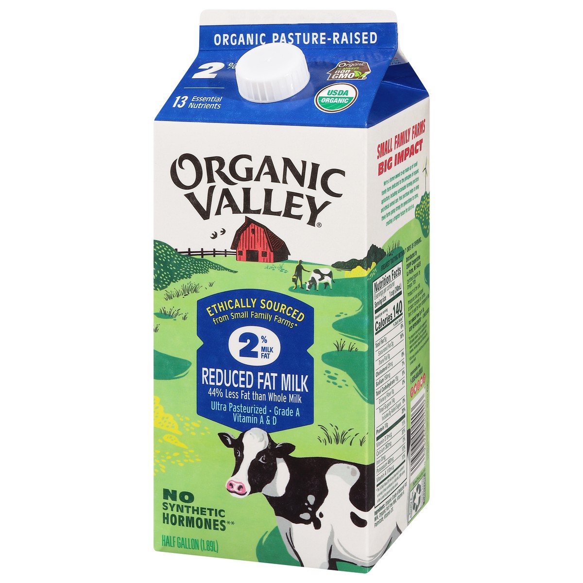 slide 6 of 11, ORGANIC VALLEY 2% (Reduced Fat) Organic Milk - Ultra Pasteurized, 64 oz, 64 oz