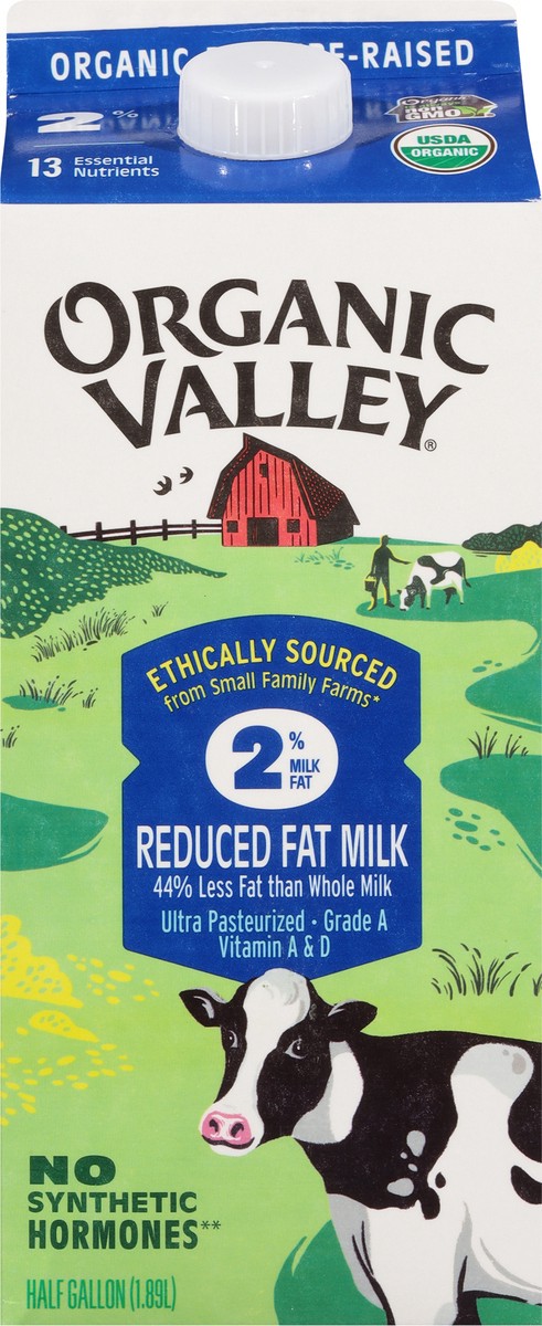 slide 11 of 11, ORGANIC VALLEY 2% (Reduced Fat) Organic Milk - Ultra Pasteurized, 64 oz, 64 oz