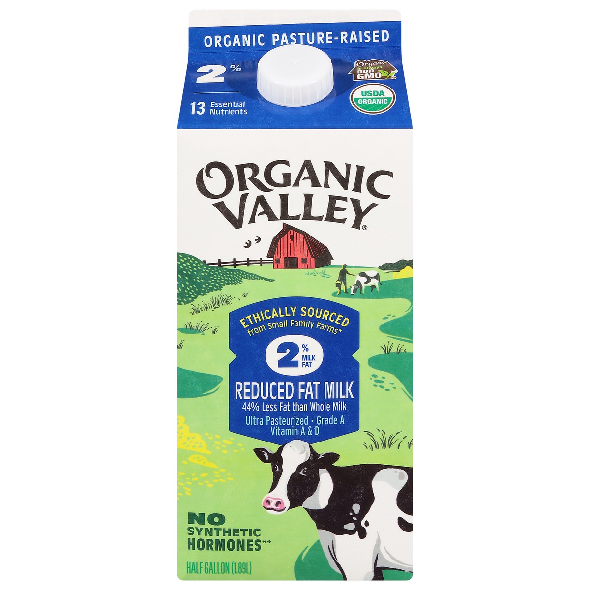 slide 8 of 11, ORGANIC VALLEY 2% (Reduced Fat) Organic Milk - Ultra Pasteurized, 64 oz, 64 oz