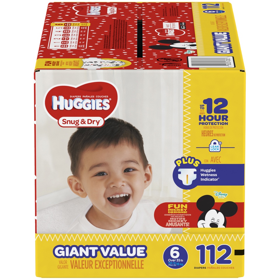 slide 1 of 1, Huggies Snug & Dry Giant Pack Diapers Size 6, 112 ct