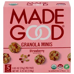 MadeGood Strawberry Granola Minis - 5 x 0.85 oz Packs