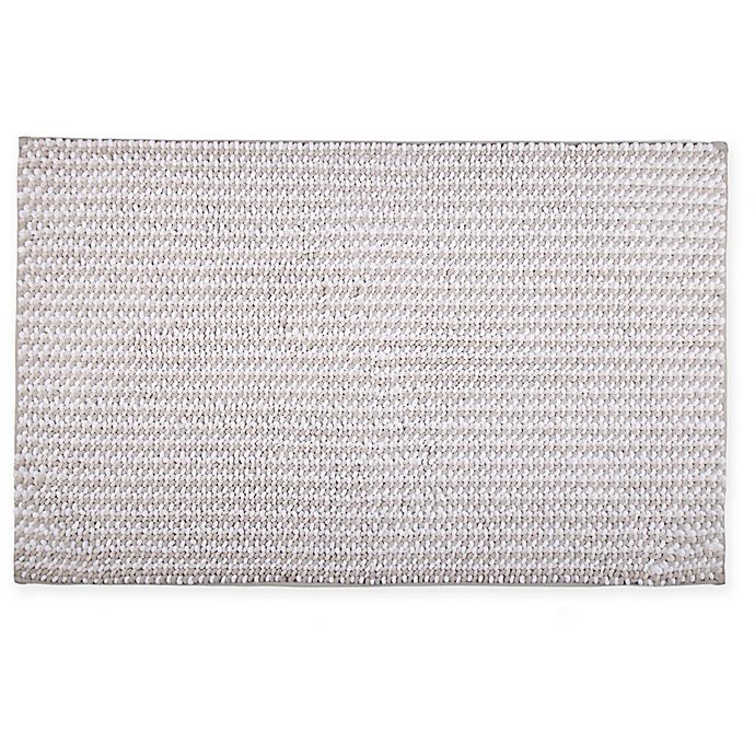 slide 1 of 1, Home Dynamix Oversized 27 x 45'' Striped Bath Mat - Beige'', 1 ct