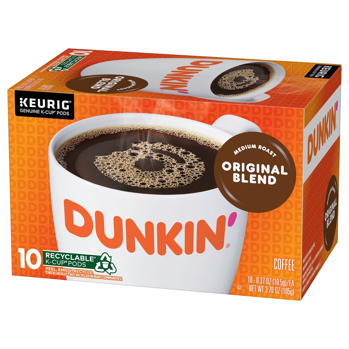 slide 8 of 8, Dunkin' K-Cup Pods Medium Roast Original Blend Coffee - 10 ct, 10 ct
