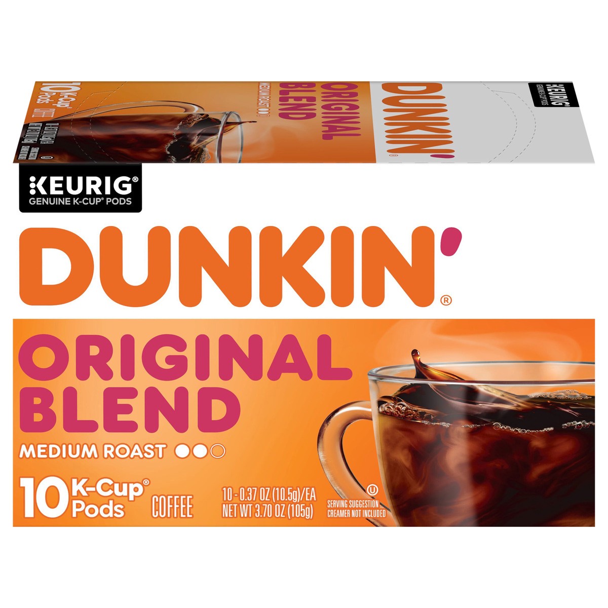 slide 1 of 8, Dunkin' Original Blend Medium Roast Coffee, Keurig K-Cup Pods, 10 Count Box, 10 ct