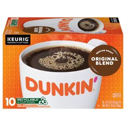 Dunkin' Original Blend Medium Roast Coffee, Keurig K-Cup Pods, 10 Count Box