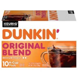 Dunkin' Original Blend Medium Roast Coffee, Keurig K-Cup Pods, 10 Count Box