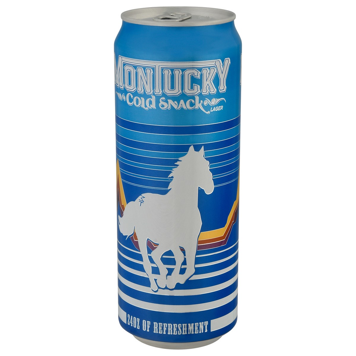 slide 6 of 9, Montucky Cold Snacks Lager 24oz Can, 24 fl oz
