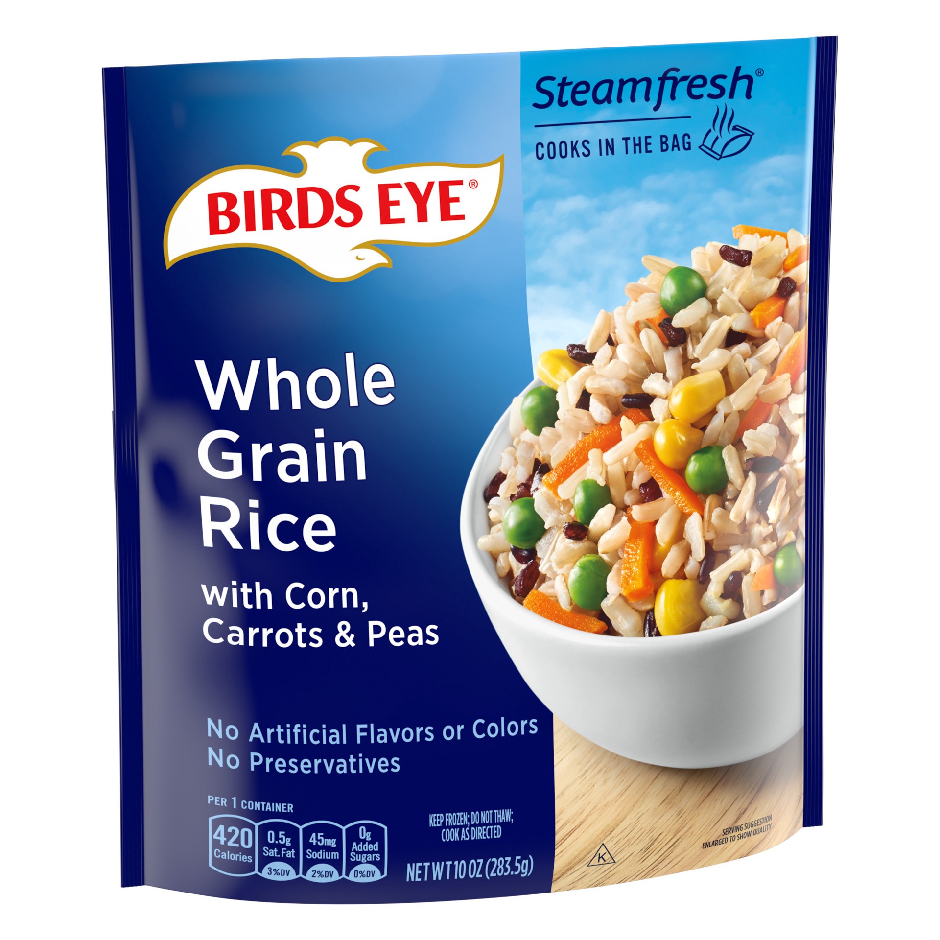 slide 3 of 5, Birds Eye Whole Grain Rice with Corn, Carrots & Peas 10 oz, 10 oz