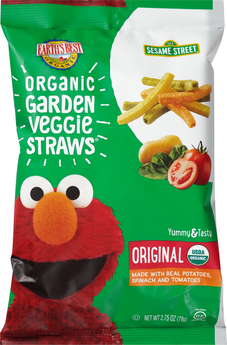 slide 4 of 7, Earth's Best Organic Garden Veggie Straws Sesame Street Original Snacks 2.75 oz. Bag, 2.75 oz