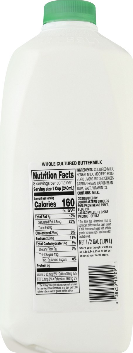 slide 3 of 13, SE Grocers Whole Buttermilk, 64 oz