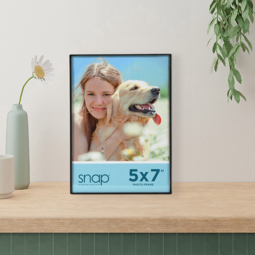 slide 3 of 5, Snap 5X7 Front Load Photo Frame - Black, 5 in x 7 in