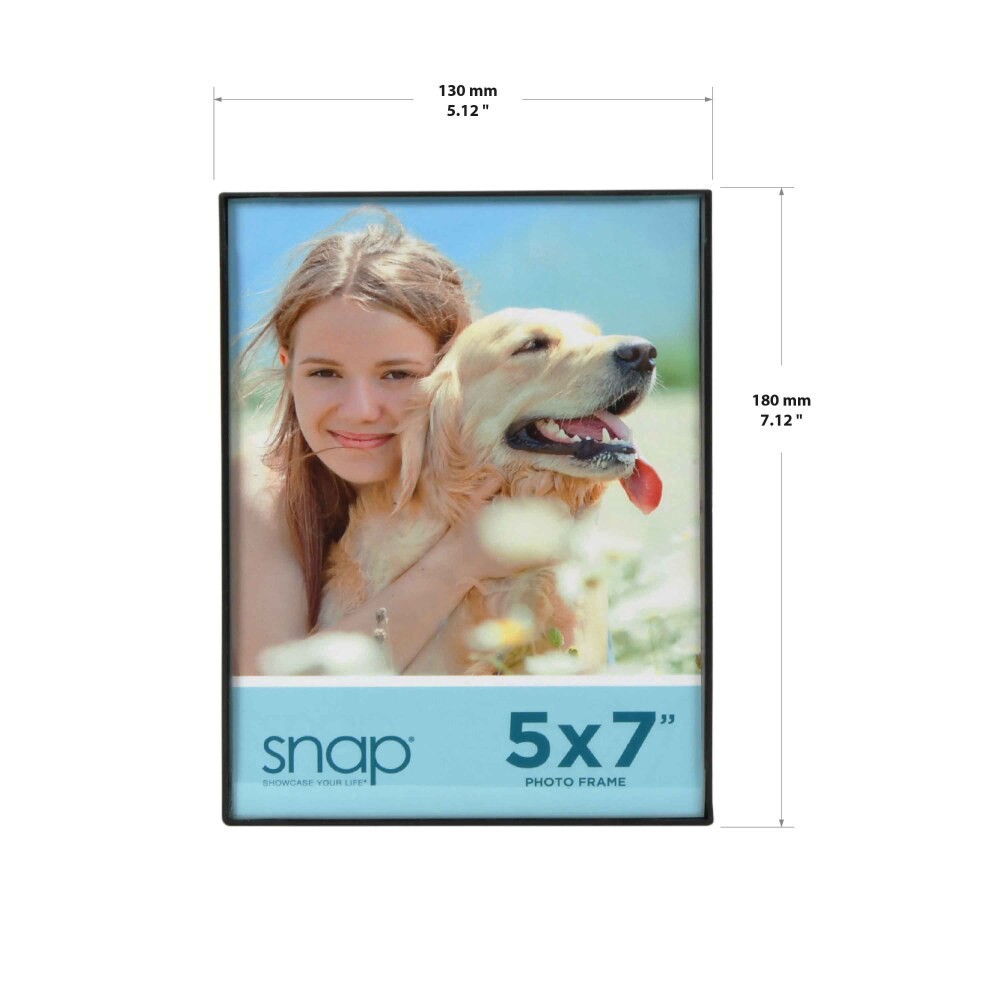 slide 2 of 5, Snap 5X7 Front Load Photo Frame - Black, 5 in x 7 in