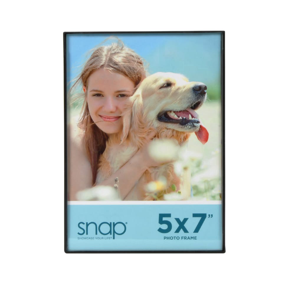 slide 1 of 5, Snap 5X7 Front Load Photo Frame - Black, 5 in x 7 in