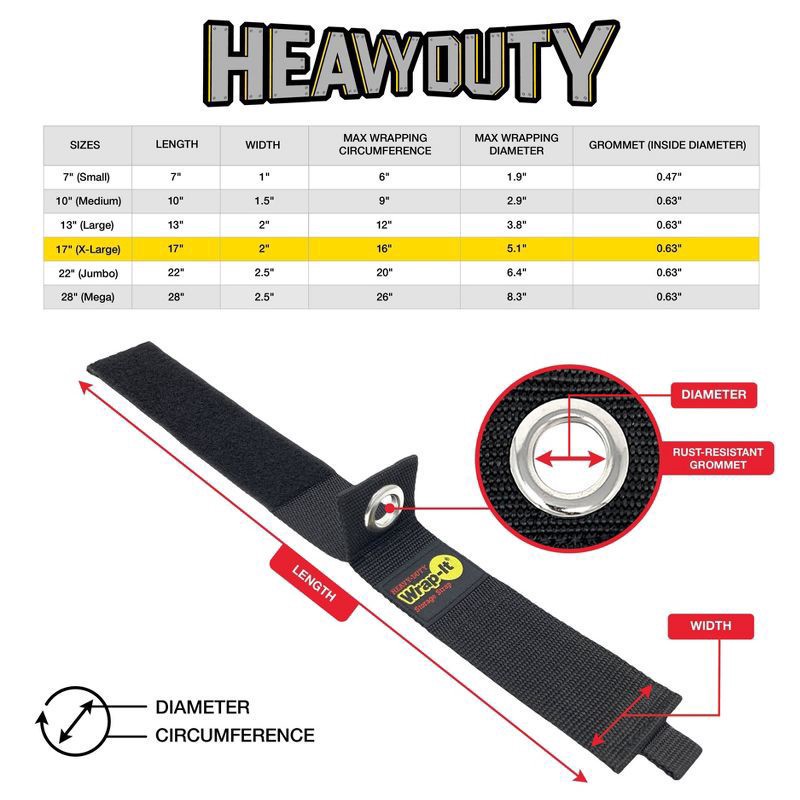 slide 5 of 10, Wrap-It Heavy Duty Storage Straps 17" 2pk, 2 ct
